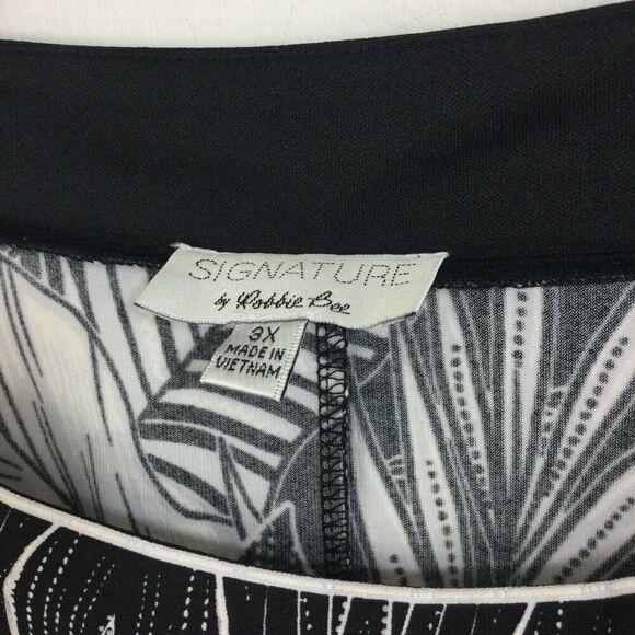 Signature By Robbie Bee Womens Floral Boat Neck Sheath Dress Black Plus Size 3X - Picture 5 of 11